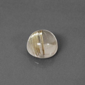 Quarzo rutilato naturale giallo da 1,99 ct, taglio rotondo, trasparente