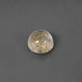 Quarzo rutilato naturale giallo da 1,78 ct, taglio rotondo, trasparente