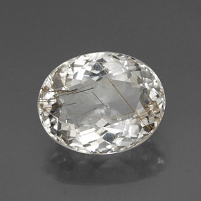 Quarzo rutilato naturale giallo da 4,54 ct, taglio ovale, trasparente