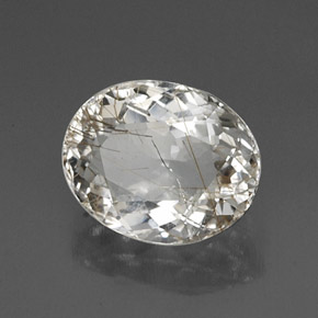 Quarzo rutilato naturale giallo da 4,54 ct, taglio ovale, trasparente