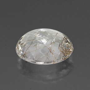 Quarzo rutilato naturale giallo da 4,54 ct, taglio ovale, trasparente