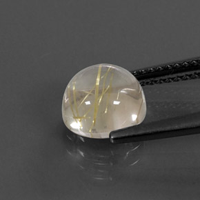 Quarzo rutilato naturale giallo da 2,57 ct, taglio rotondo, trasparente