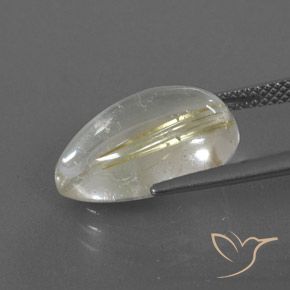 Quarzo rutilo Giallo chiaro naturale da 7.39 ct, Forma a pera, Trasparente