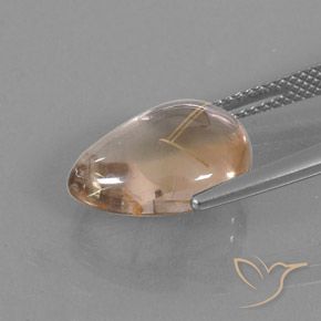 Quarzo rutilo Marrone Dorato Molto Chiaro naturale da 6.41 ct, Forma a pera, Trasparente
