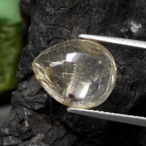 Quarzo rutilato naturale giallo da 6,56 ct, taglio a pera, trasparente