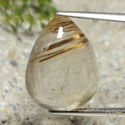 10.69ct Naturale Giallo chiaro Quarzo rutilo, Forma a pera, Trasparente