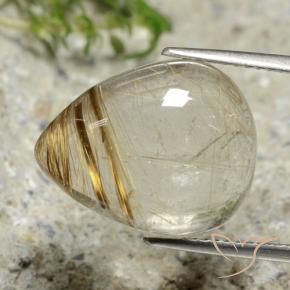 Quarzo rutilo Giallo chiaro naturale da 10.69 ct, Forma a pera, Trasparente
