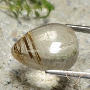 Quarzo rutilo Giallo chiaro naturale da 10.69 ct, Forma a pera, Trasparente