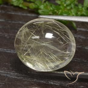 Quarzo rutilato naturale dorato da 11,77 ct, taglio ovale, trasparente