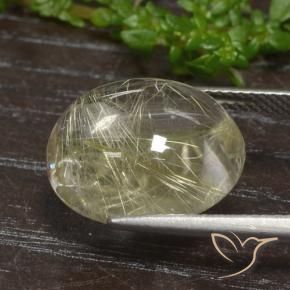 Quarzo rutilato naturale dorato da 11,77 ct, taglio ovale, trasparente