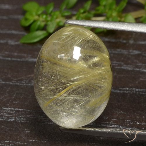 9.93ct Naturale Marrone Dorato Molto Chiaro Quarzo rutilo, Ovale, Trasparente