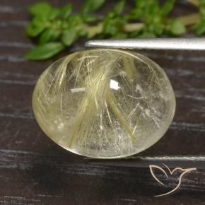 Quarzo rutilo Marrone Dorato Molto Chiaro naturale da 9.93 ct, Ovale, Trasparente