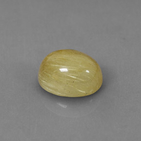 Quarzo rutilato naturale giallo da 1,89 ct, taglio ovale, traslucido