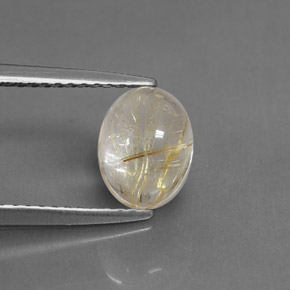 Quarzo rutilato naturale giallo da 1,54 ct, trasparente, trasparente/traslucido