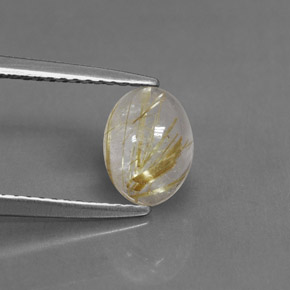 Quarzo rutilato naturale giallo da 1,24 ct, trasparente, trasparente/traslucido
