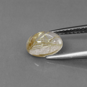 Quarzo rutilato naturale giallo da 1,24 ct, trasparente, trasparente/traslucido