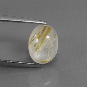 Quarzo rutilato naturale giallo da 1,51 ct, trasparente, trasparente/traslucido