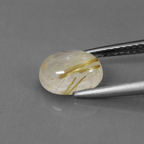Quarzo rutilato naturale giallo da 1,51 ct, trasparente, trasparente/traslucido