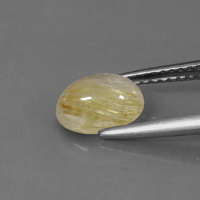 Quarzo rutilato naturale giallo da 1,30 ct, trasparente, trasparente/traslucido