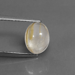 Quarzo rutilato naturale giallo da 1,56 ct, trasparente, trasparente/traslucido