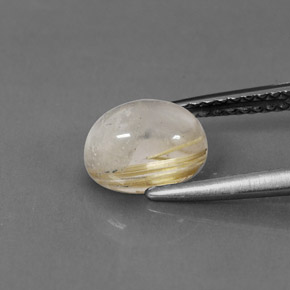 Quarzo rutilato naturale giallo da 1,56 ct, trasparente, trasparente/traslucido