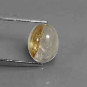 Quarzo rutilato naturale giallo da 1,77 ct, trasparente, trasparente/traslucido