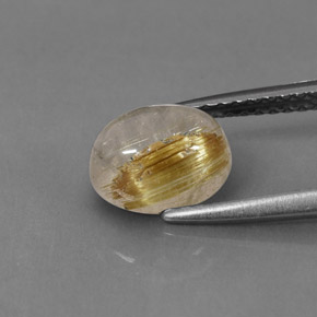 Quarzo rutilato naturale giallo da 1,77 ct, trasparente, trasparente/traslucido