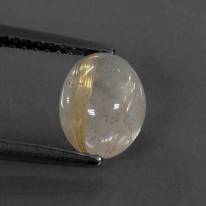 Quarzo rutilato naturale giallo da 1,59 ct, trasparente, trasparente/traslucido