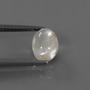 Quarzo rutilato naturale giallo da 1,41 ct, taglio ovale, trasparente