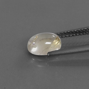 Quarzo rutilato naturale giallo da 1,41 ct, taglio ovale, trasparente