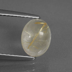 Quarzo rutilato naturale giallo da 1,49 ct, trasparente, trasparente/traslucido