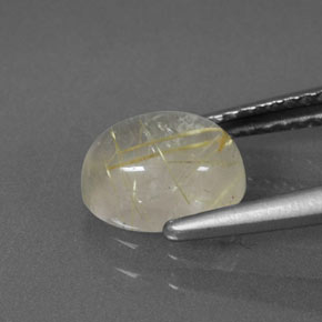 Quarzo rutilato naturale giallo da 1,49 ct, trasparente, trasparente/traslucido
