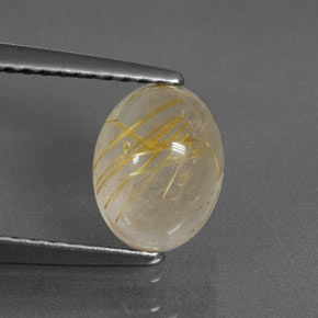 Quarzo rutilato naturale giallo da 1,53 ct, trasparente, trasparente/traslucido