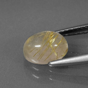 Quarzo rutilato naturale giallo da 1,53 ct, trasparente, trasparente/traslucido