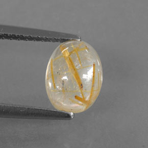 Quarzo rutilato naturale giallo da 1,48 ct, trasparente, trasparente/traslucido