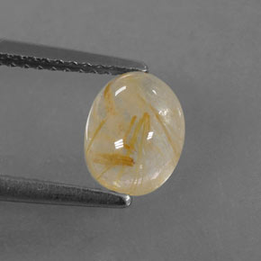 Quarzo rutilato naturale giallo da 1,32 ct, trasparente, trasparente/traslucido