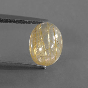 Quarzo rutilato naturale giallo da 1,63 ct, trasparente, trasparente/traslucido