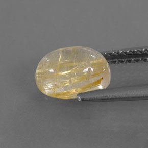 Quarzo rutilato naturale giallo da 1,63 ct, trasparente, trasparente/traslucido