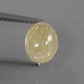 Quarzo rutilato naturale giallo da 1,60 ct, trasparente, trasparente/traslucido