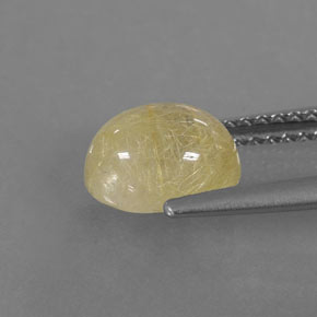 Quarzo rutilato naturale giallo da 1,60 ct, trasparente, trasparente/traslucido