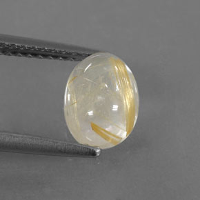 Quarzo rutilato naturale giallo da 1,52 ct, trasparente, trasparente/traslucido