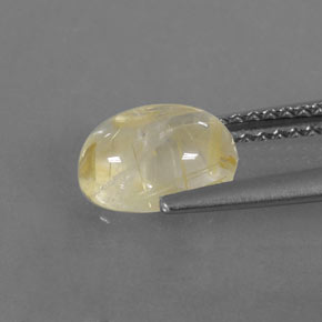 Quarzo rutilato naturale giallo da 1,52 ct, trasparente, trasparente/traslucido