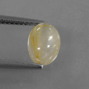 Quarzo rutilato naturale giallo da 1,49 ct, trasparente, trasparente/traslucido