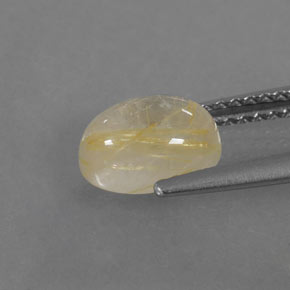 Quarzo rutilato naturale giallo da 1,49 ct, trasparente, trasparente/traslucido