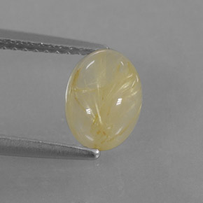 Quarzo rutilato naturale giallo da 1,57 ct, trasparente, trasparente/traslucido