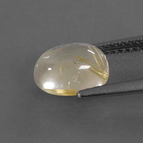 Quarzo rutilato naturale giallo da 1,79 ct, taglio ovale, trasparente