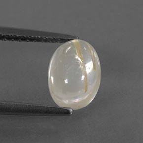 Quarzo rutilato naturale giallo da 1,40 ct, taglio ovale, trasparente
