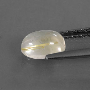 Quarzo rutilato naturale giallo da 1,40 ct, taglio ovale, trasparente