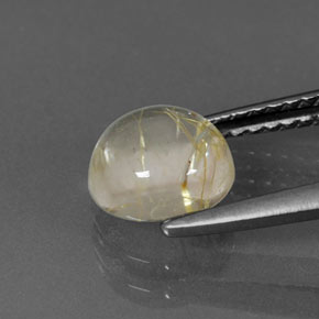 Quarzo rutilato naturale giallo da 1,53 ct, taglio rotondo, trasparente