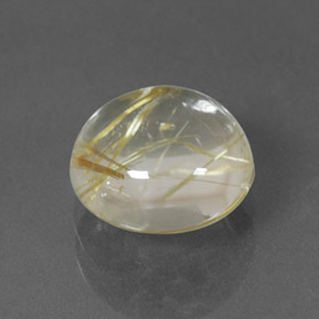Quarzo rutilato naturale giallo da 2,11 ct, taglio rotondo, trasparente